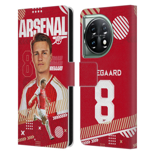 Arsenal FC 2023/24 First Team Martin Ødegaard Leather Book Wallet Case Cover For OnePlus 11 5G