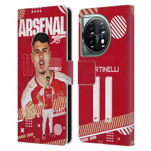 Arsenal FC 2023/24 First Team Gabriel Leather Book Wallet Case Cover For OnePlus 11 5G