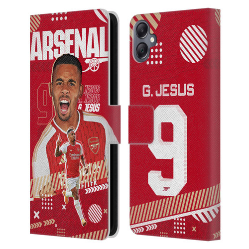 Arsenal FC 2023/24 First Team Gabriel Jesus Leather Book Wallet Case Cover For Samsung Galaxy A05