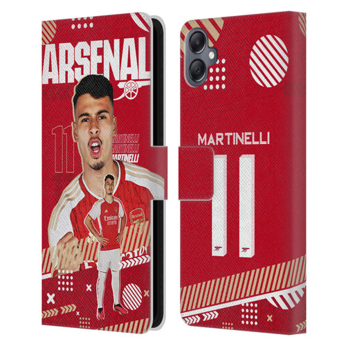 Arsenal FC 2023/24 First Team Gabriel Leather Book Wallet Case Cover For Samsung Galaxy A05