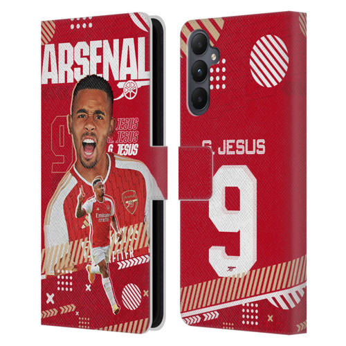 Arsenal FC 2023/24 First Team Gabriel Jesus Leather Book Wallet Case Cover For Samsung Galaxy A05s