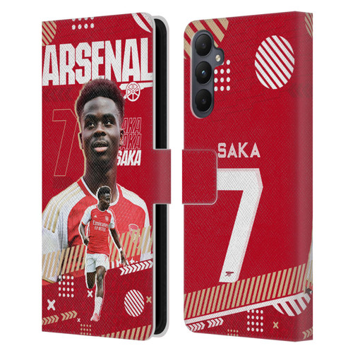 Arsenal FC 2023/24 First Team Bukayo Saka Leather Book Wallet Case Cover For Samsung Galaxy A05s