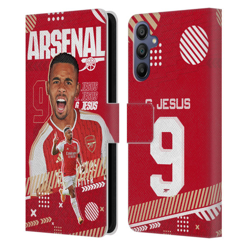 Arsenal FC 2023/24 First Team Gabriel Jesus Leather Book Wallet Case Cover For Samsung Galaxy A15