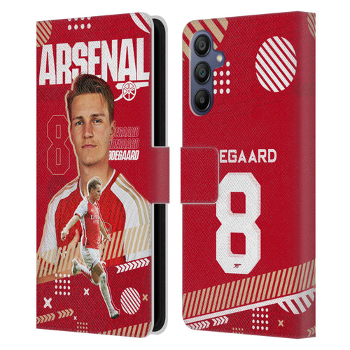 Arsenal FC 2023/24 First Team Martin Ødegaard Leather Book Wallet Case Cover For Samsung Galaxy A15