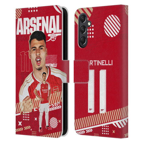 Arsenal FC 2023/24 First Team Gabriel Leather Book Wallet Case Cover For Samsung Galaxy A24 4G / M34 5G