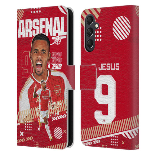 Arsenal FC 2023/24 First Team Gabriel Jesus Leather Book Wallet Case Cover For Samsung Galaxy A24 4G / M34 5G