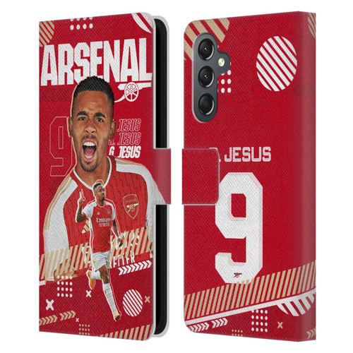 Arsenal FC 2023/24 First Team Gabriel Jesus Leather Book Wallet Case Cover For Samsung Galaxy A25 5G