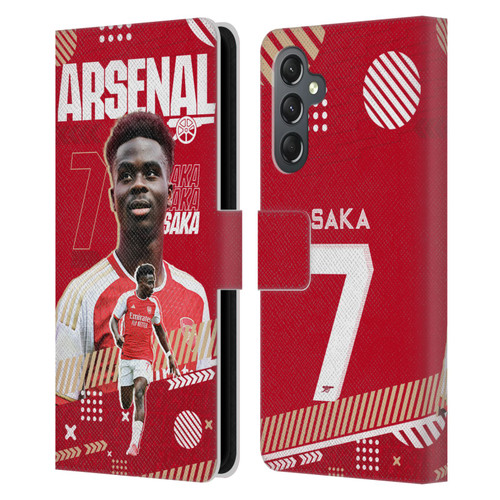 Arsenal FC 2023/24 First Team Bukayo Saka Leather Book Wallet Case Cover For Samsung Galaxy A25 5G