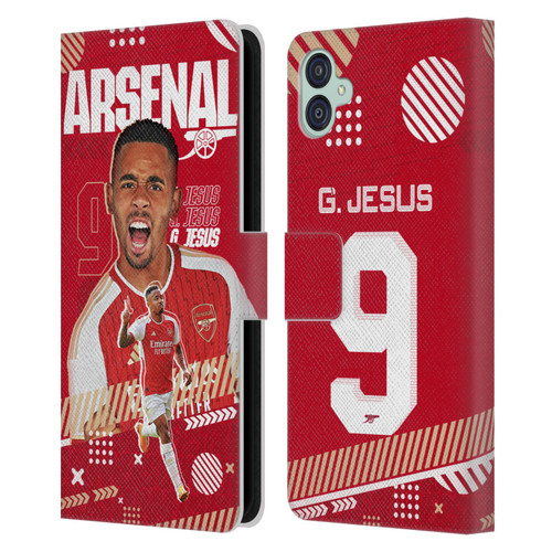 Arsenal FC 2023/24 First Team Gabriel Jesus Leather Book Wallet Case Cover For Samsung Galaxy M04 5G / A04e