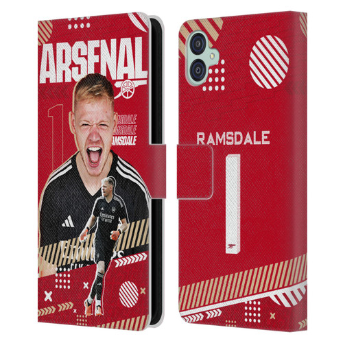 Arsenal FC 2023/24 First Team Aaron Ramsdale Leather Book Wallet Case Cover For Samsung Galaxy M04 5G / A04e