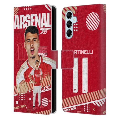 Arsenal FC 2023/24 First Team Gabriel Leather Book Wallet Case Cover For Samsung Galaxy M14 5G