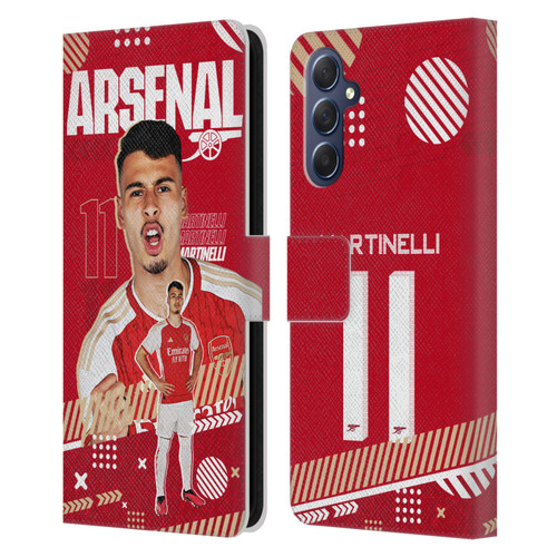 Arsenal FC 2023/24 First Team Gabriel Leather Book Wallet Case Cover For Samsung Galaxy M54 5G