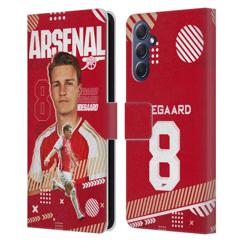 Arsenal FC 2023/24 First Team Martin Ødegaard Leather Book Wallet Case Cover For Samsung Galaxy M54 5G