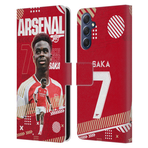 Arsenal FC 2023/24 First Team Bukayo Saka Leather Book Wallet Case Cover For Samsung Galaxy M54 5G