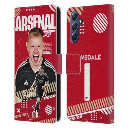 Arsenal FC 2023/24 First Team Aaron Ramsdale Leather Book Wallet Case Cover For Samsung Galaxy M54 5G