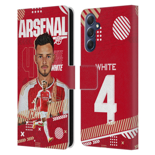 Arsenal FC 2023/24 First Team Ben White Leather Book Wallet Case Cover For Samsung Galaxy M54 5G