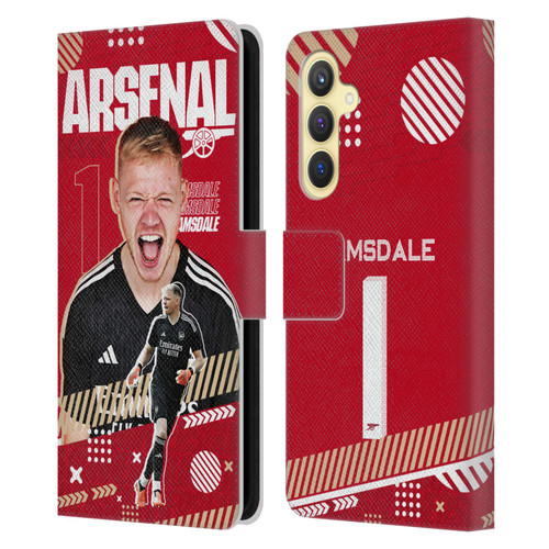 Arsenal FC 2023/24 First Team Aaron Ramsdale Leather Book Wallet Case Cover For Samsung Galaxy S23 FE 5G