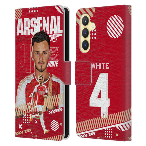 Arsenal FC 2023/24 First Team Ben White Leather Book Wallet Case Cover For Samsung Galaxy S23 FE 5G