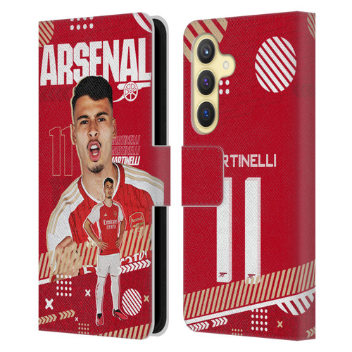 Arsenal FC 2023/24 First Team Gabriel Leather Book Wallet Case Cover For Samsung Galaxy S24 5G