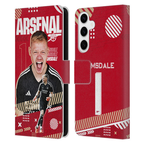 Arsenal FC 2023/24 First Team Aaron Ramsdale Leather Book Wallet Case Cover For Samsung Galaxy S24+ 5G