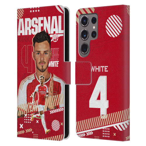 Arsenal FC 2023/24 First Team Ben White Leather Book Wallet Case Cover For Samsung Galaxy S24 Ultra 5G