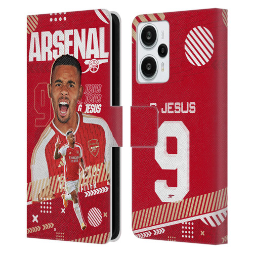 Arsenal FC 2023/24 First Team Gabriel Jesus Leather Book Wallet Case Cover For Xiaomi Redmi Note 12T