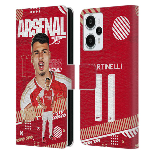 Arsenal FC 2023/24 First Team Gabriel Leather Book Wallet Case Cover For Xiaomi Redmi Note 12T