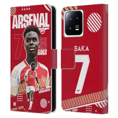 Arsenal FC 2023/24 First Team Bukayo Saka Leather Book Wallet Case Cover For Xiaomi 13 5G