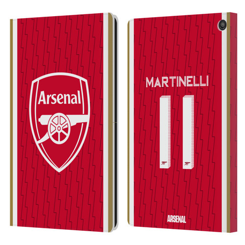 Arsenal FC 2023/24 Players Home Kit Gabriel Leather Book Wallet Case Cover For Amazon Fire HD 10 (2021)