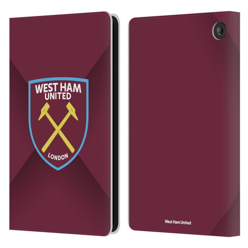 West Ham United FC Crest Gradient Leather Book Wallet Case Cover For Amazon Fire 7 2022