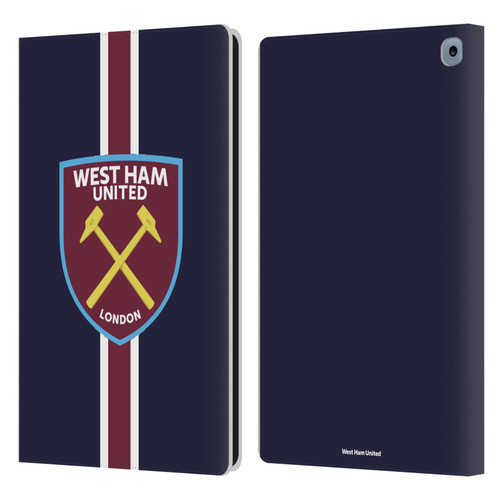 West Ham United FC Crest Stripes Leather Book Wallet Case Cover For Amazon Fire HD 10 / Plus 2021