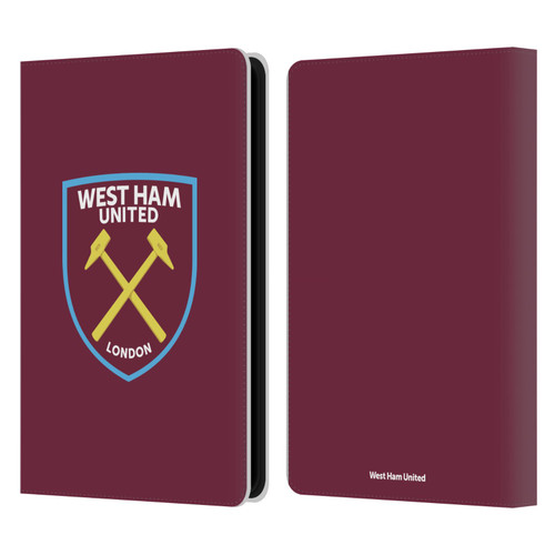 West Ham United FC Crest Full Colour Leather Book Wallet Case Cover For Amazon Kindle Paperwhite 5 (2021)