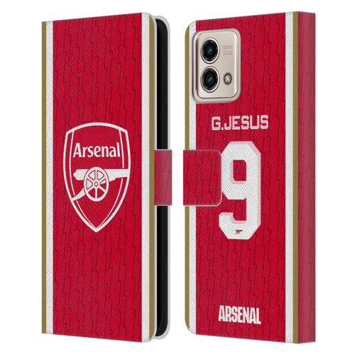 Arsenal FC 2023/24 Players Home Kit Gabriel Jesus Leather Book Wallet Case Cover For Motorola Moto G Stylus 5G 2023