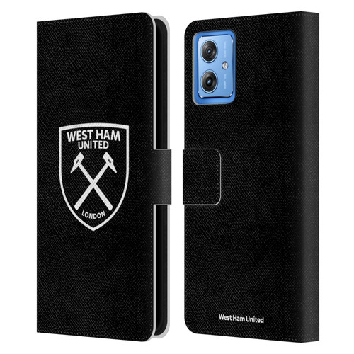 West Ham United FC Crest White Logo Leather Book Wallet Case Cover For Motorola Moto G54 5G