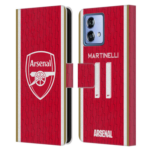 Arsenal FC 2023/24 Players Home Kit Gabriel Leather Book Wallet Case Cover For Motorola Moto G84 5G