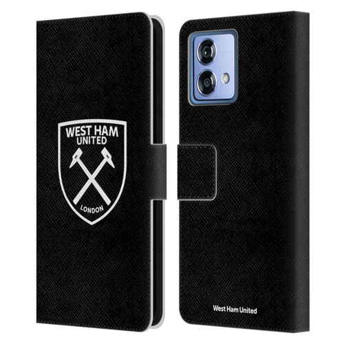 West Ham United FC Crest White Logo Leather Book Wallet Case Cover For Motorola Moto G84 5G