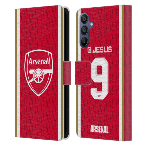 Arsenal FC 2023/24 Players Home Kit Gabriel Jesus Leather Book Wallet Case Cover For Samsung Galaxy A15