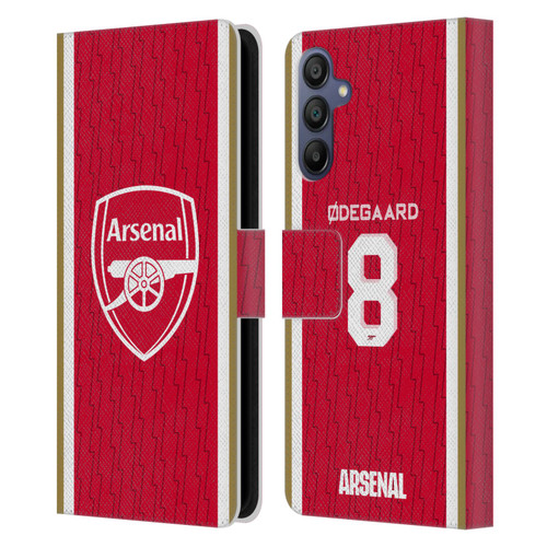 Arsenal FC 2023/24 Players Home Kit Martin Ødegaard Leather Book Wallet Case Cover For Samsung Galaxy A15