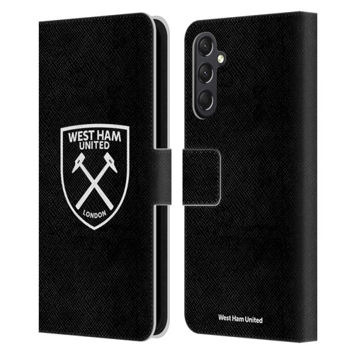 West Ham United FC Crest White Logo Leather Book Wallet Case Cover For Samsung Galaxy A24 4G / M34 5G