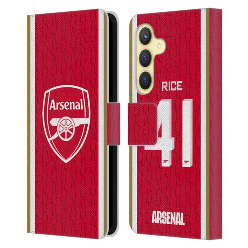 Arsenal FC 2023/24 Players Home Kit Declan Rice Leather Book Wallet Case Cover For Samsung Galaxy S24 5G