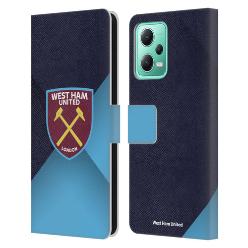 West Ham United FC Crest Blue Gradient Leather Book Wallet Case Cover For Xiaomi Redmi Note 12 5G