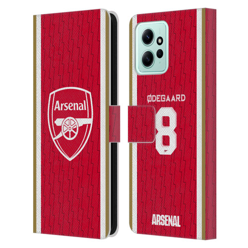 Arsenal FC 2023/24 Players Home Kit Martin Ødegaard Leather Book Wallet Case Cover For Xiaomi Redmi 12