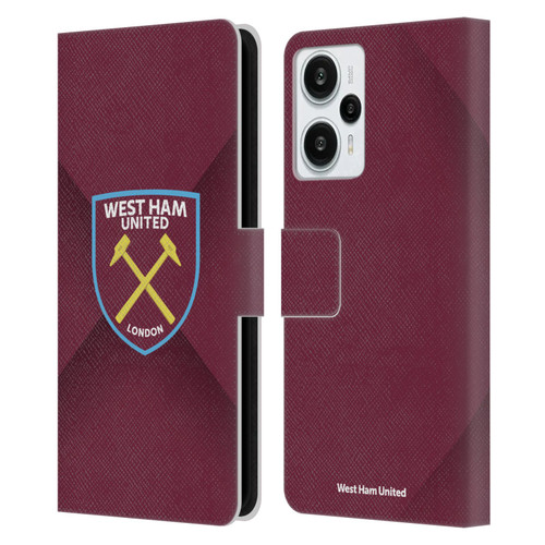 West Ham United FC Crest Gradient Leather Book Wallet Case Cover For Xiaomi Redmi Note 12T