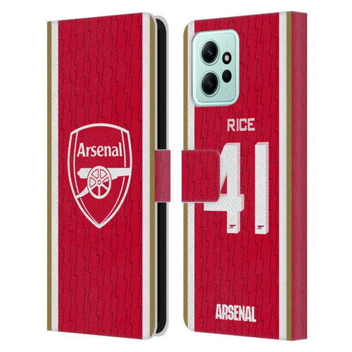 Arsenal FC 2023/24 Players Home Kit Declan Rice Leather Book Wallet Case Cover For Xiaomi Redmi 12