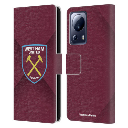 West Ham United FC Crest Gradient Leather Book Wallet Case Cover For Xiaomi 13 Lite 5G