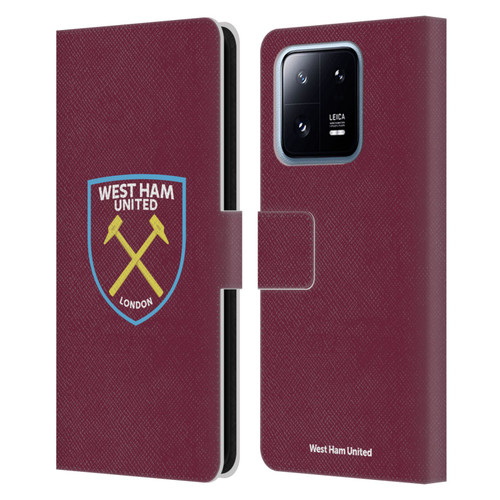 West Ham United FC Crest Full Colour Leather Book Wallet Case Cover For Xiaomi 13 Pro 5G