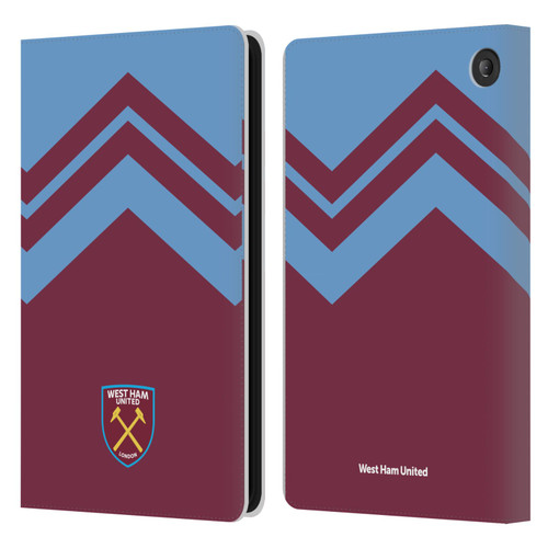 West Ham United FC Crest Graphics Arrowhead Lines Leather Book Wallet Case Cover For Amazon Fire 7 2022