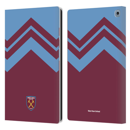 West Ham United FC Crest Graphics Arrowhead Lines Leather Book Wallet Case Cover For Amazon Fire HD 10 / Plus 2021