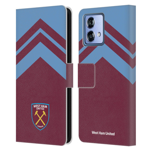 West Ham United FC Crest Graphics Arrowhead Lines Leather Book Wallet Case Cover For Motorola Moto G84 5G