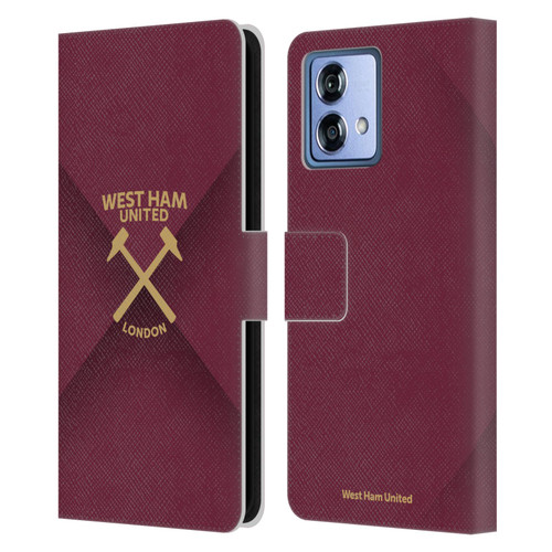 West Ham United FC Hammer Marque Kit Gradient Leather Book Wallet Case Cover For Motorola Moto G84 5G
